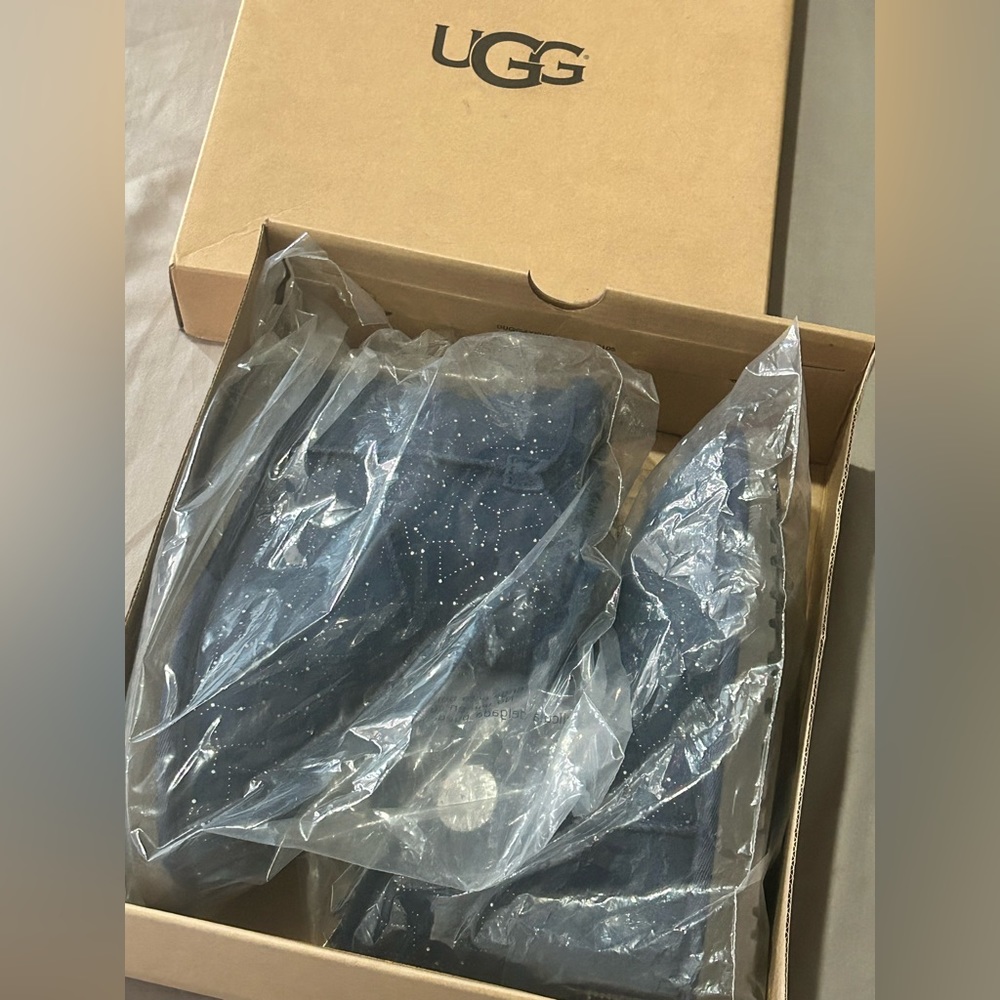 UGG mini Bailey button Swarovski bling navy boots - Picture 12 of 12